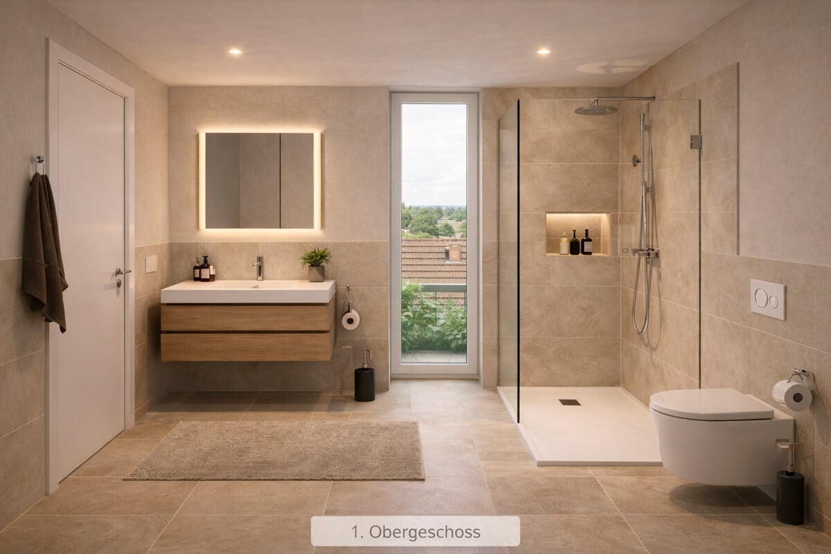 Mustervisualisierung - Effizient investieren! KfW40 Neubau-Wohnung im ersten Obergeschoss!