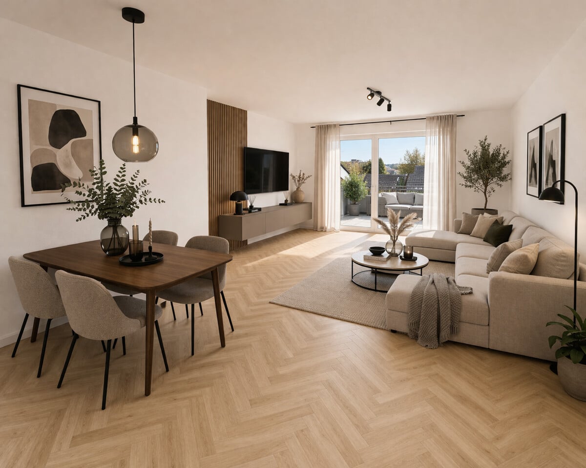 Mustervisualisierung - Effizient investieren! KfW40 Neubau-Wohnung im ersten Obergeschoss!